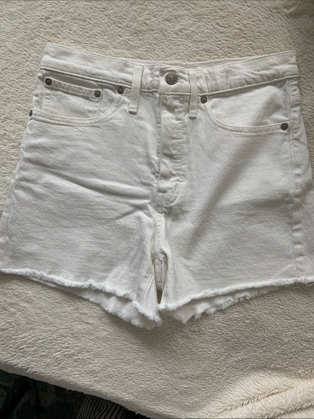 Madewell White Denim Women’s Shorts - Classic High-Rise